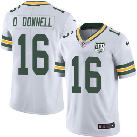 Nike Packers #16 Pat O'Donnell White Youth 100th Season Stitched NFL Vapor Untouchable Limited Jersey