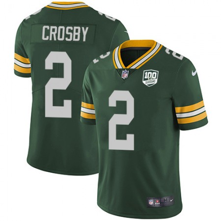 Nike Packers #2 Mason Crosby Green Team Color Youth 100th Season Stitched NFL Vapor Untouchable Limited Jersey
