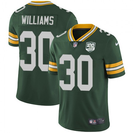 Nike Packers #30 Jamaal Williams Green Team Color Youth 100th Season Stitched NFL Vapor Untouchable Limited Jersey