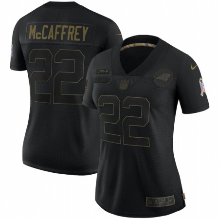 Carolina Panthers #22 Christian McCaffrey Nike Women's 2020 Salute To Service Limited Jersey Black