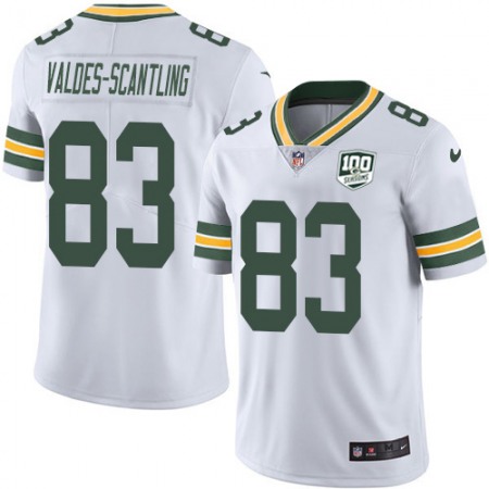 Nike Packers #83 Marquez Valdes-Scantling White Youth 100th Season Stitched NFL Vapor Untouchable Limited Jersey