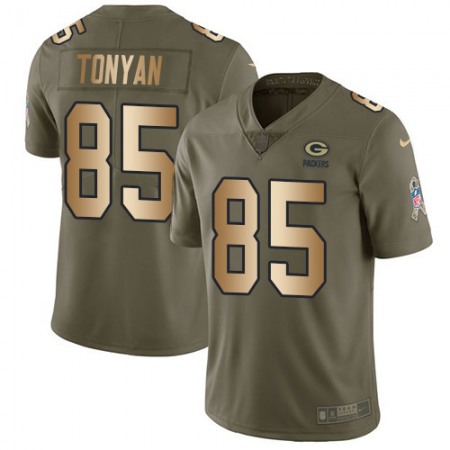 Nike Packers #85 Robert Tonyan Olive/Gold Youth Stitched NFL Limited 2017 Salute To Service Jersey