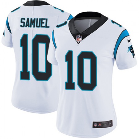 Nike Panthers #10 Curtis Samuel White Women's Stitched NFL Vapor Untouchable Limited Jersey