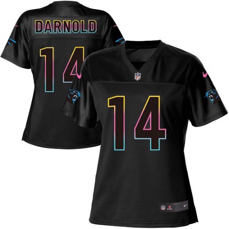 Nike Panthers #14 Sam Darnold Black Women's NFL Fashion Game Jersey