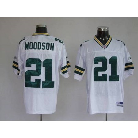 Packers #21 Charles Woodson White Stitched Youth NFL Jersey