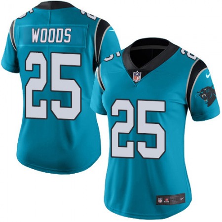 Nike Panthers #25 Xavier Woods Blue Alternate Women's Stitched NFL Vapor Untouchable Limited Jersey
