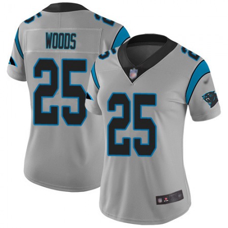 Nike Panthers #25 Xavier Woods Silver Women's Stitched NFL Limited Inverted Legend Jersey