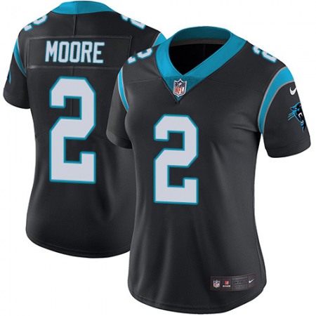 Nike Panthers #2 DJ Moore Black Team Color Women's Stitched NFL Vapor Untouchable Limited Jersey