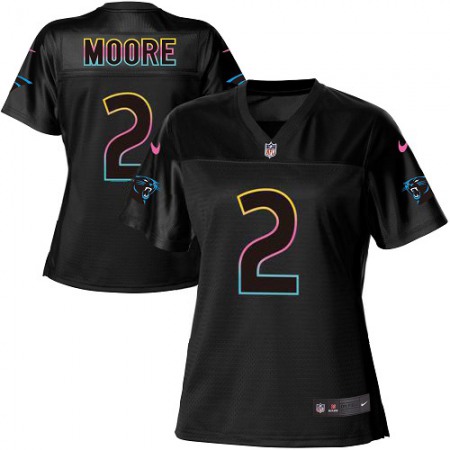 Nike Panthers #2 DJ Moore Black Women's NFL Fashion Game Jersey