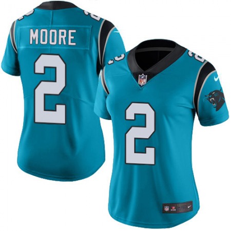 Nike Panthers #2 DJ Moore Blue Alternate Women's Stitched NFL Vapor Untouchable Limited Jersey