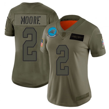 Nike Panthers #2 DJ Moore Camo Women's Stitched NFL Limited 2018 Salute To Service Jersey