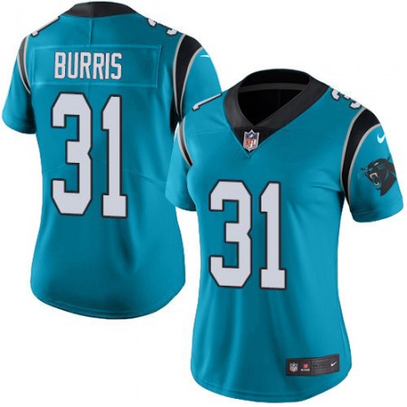 Nike Panthers #31 Juston Burris Blue Women's Stitched NFL Limited Rush Jersey