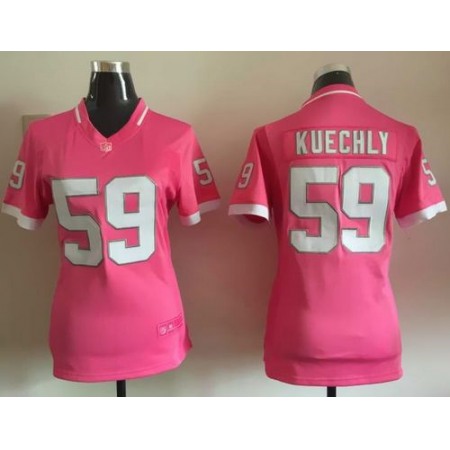 Nike Panthers #59 Luke Kuechly Pink Women's Stitched NFL Elite Bubble Gum Jersey