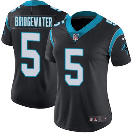 Nike Panthers #5 Teddy Bridgewater Black Team Color Women's Stitched NFL Vapor Untouchable Limited Jersey