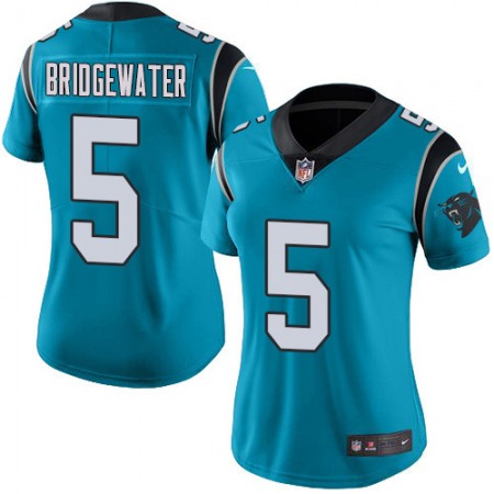 Nike Panthers #5 Teddy Bridgewater Blue Women's Stitched NFL Limited Rush Jersey
