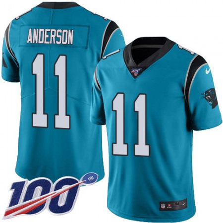 Nike Panthers #11 Robby Anderson Blue Youth Stitched NFL Limited Rush 100th Season Jersey