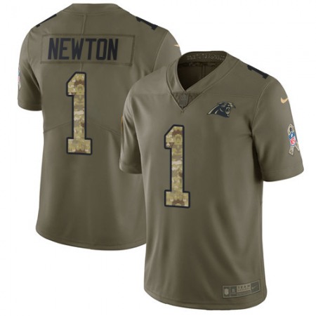 Nike Panthers #1 Cam Newton Olive/Camo Youth Stitched NFL Limited 2017 Salute to Service Jersey