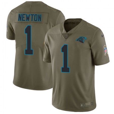 Nike Panthers #1 Cam Newton Olive Youth Stitched NFL Limited 2017 Salute to Service Jersey