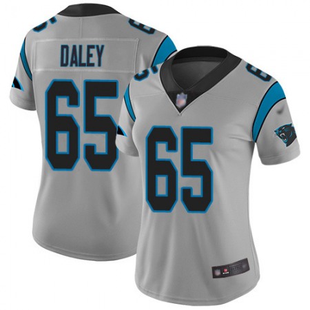 Nike Panthers #65 Dennis Daley Silver Women's Stitched NFL Limited Inverted Legend Jersey