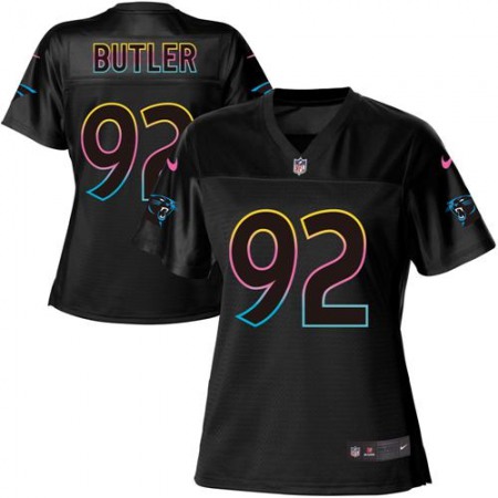 Nike Panthers #92 Vernon Butler Black Women's NFL Fashion Game Jersey