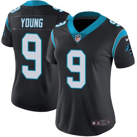 Nike Panthers #9 Bryce Young Black Team Color Women's Stitched NFL Vapor Untouchable Limited Jersey
