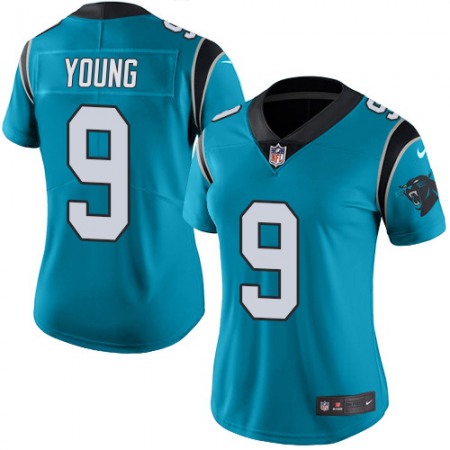 Nike Panthers #9 Bryce Young Blue Alternate Women's Stitched NFL Vapor Untouchable Limited Jersey