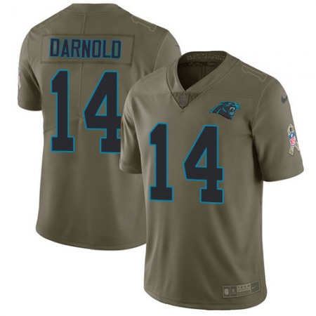 Nike Panthers #14 Sam Darnold Olive Youth Stitched NFL Limited 2017 Salute To Service Jersey