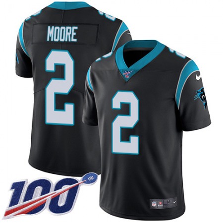 Nike Panthers #2 DJ Moore Black Team Color Youth Stitched NFL 100th Season Vapor Untouchable Limited Jersey