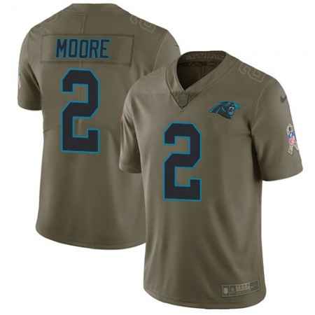 Nike Panthers #2 DJ Moore Olive Youth Stitched NFL Limited 2017 Salute To Service Jersey