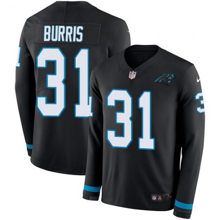 Nike Panthers #31 Juston Burris Black Team Color Youth Stitched NFL Limited Therma Long Sleeve Jersey