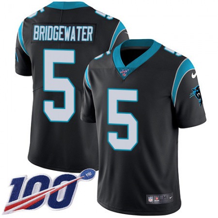 Nike Panthers #5 Teddy Bridgewater Black Team Color Youth Stitched NFL 100th Season Vapor Untouchable Limited Jersey