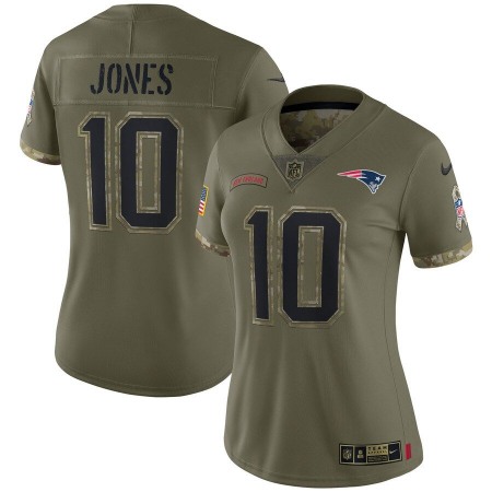 New England Patriots #10 Mac Jones Nike Women's 2022 Salute To Service Limited Jersey - Olive