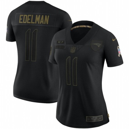 New England Patriots #11 Julian Edelman Nike Women's 2020 Salute To Service Limited Jersey Black