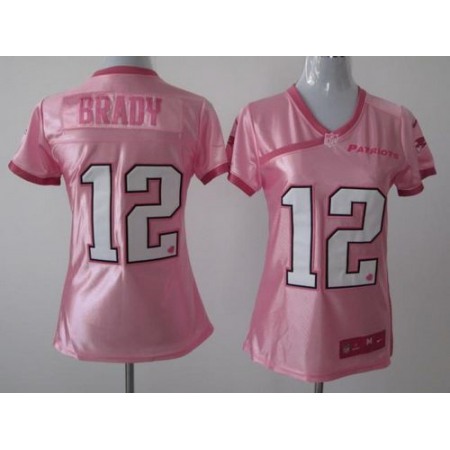 Nike Patriots #12 Tom Brady Pink Women's Be Luv'd Stitched NFL Elite Jersey