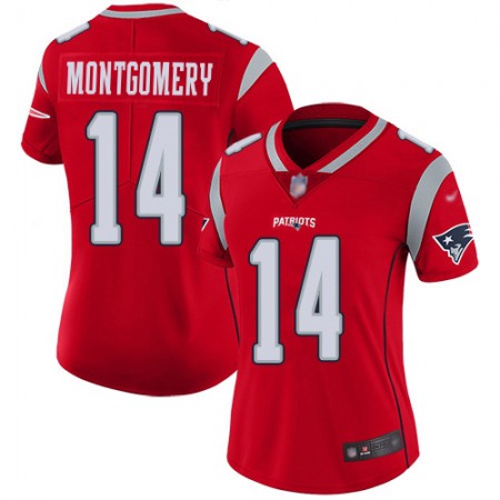 Nike Patriots #14 Ty Montgomery Red Women's Stitched NFL Limited Inverted Legend Jersey