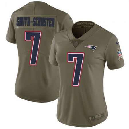Nike Patriots #7 JuJu Smith-Schuster Olive Women's Stitched NFL Limited 2017 Salute To Service Jersey