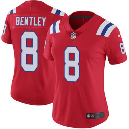 Nike Patriots #8 Ja'Whaun Bentley Red Alternate Women's Stitched NFL Vapor Untouchable Limited Jersey