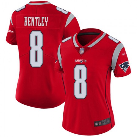 Nike Patriots #8 Ja'Whaun Bentley Red Women's Stitched NFL Limited Inverted Legend Jersey