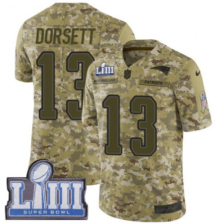 Nike Patriots #13 Phillip Dorsett Camo Super Bowl LIII Bound Youth Stitched NFL Limited 2018 Salute to Service Jersey