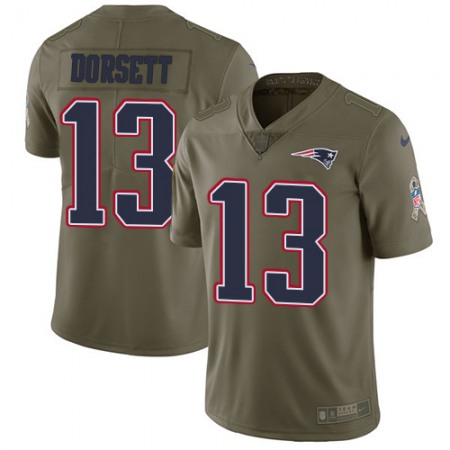 Nike Patriots #13 Phillip Dorsett Olive Youth Stitched NFL Limited 2017 Salute to Service Jersey