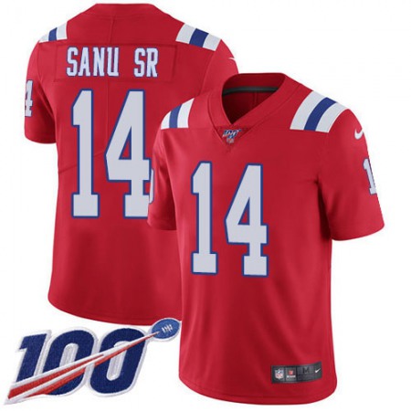 Nike Patriots #14 Mohamed Sanu Sr Red Alternate Youth Stitched NFL 100th Season Vapor Untouchable Limited Jersey