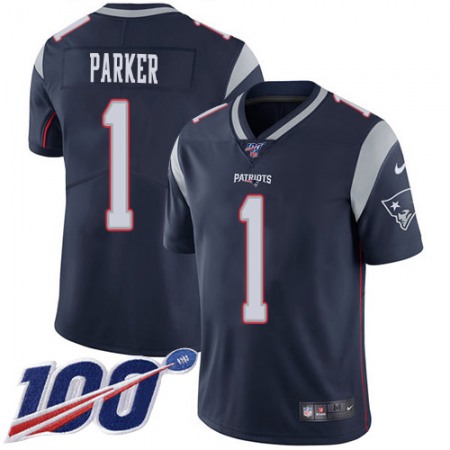 Nike Patriots #1 DeVante Parker Navy Blue Team Color Youth Stitched NFL 100th Season Vapor Limited Jersey