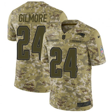 Nike Patriots #24 Stephon Gilmore Camo Youth Stitched NFL Limited 2018 Salute to Service Jersey