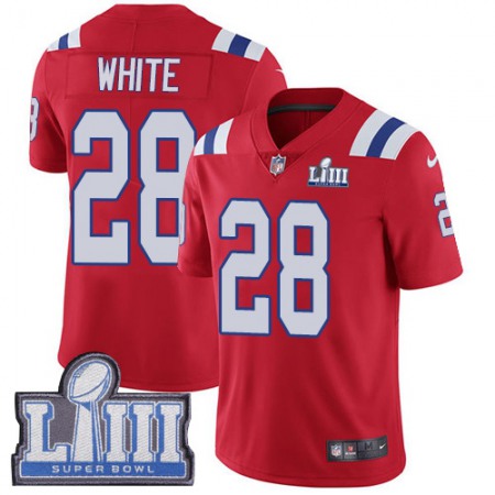 Nike Patriots #28 James White Red Alternate Super Bowl LIII Bound Youth Stitched NFL Vapor Untouchable Limited Jersey