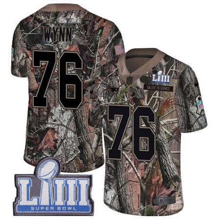 Nike Patriots #76 Isaiah Wynn Camo Super Bowl LIII Bound Youth Stitched NFL Limited Rush Realtree Jersey