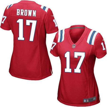 Nike Patriots #17 Antonio Brown Red Alternate Women's Stitched NFL Elite Jersey