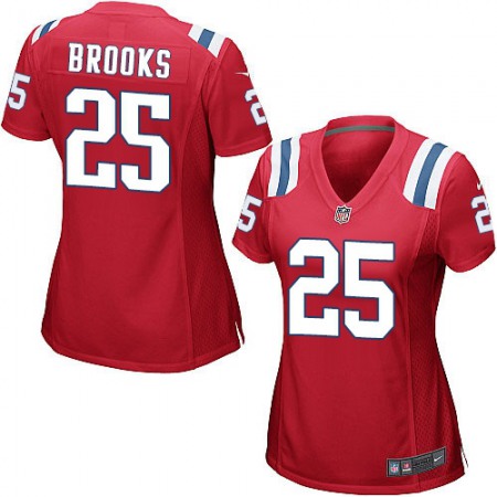 Nike Patriots #25 Terrence Brooks Red Alternate Women's Stitched NFL Elite Jersey