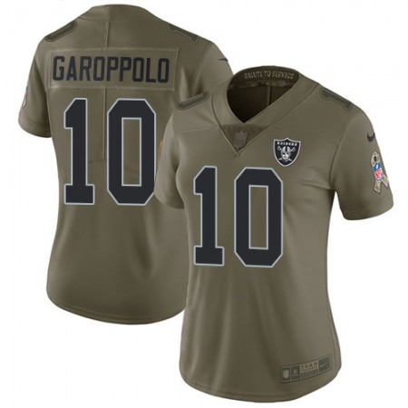 Nike Raiders #10 Jimmy Garoppolo Olive Women's Stitched NFL Limited 2017 Salute To Service Jersey