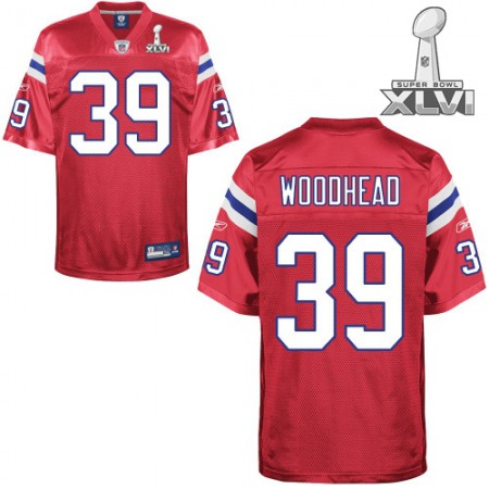 Patriots #39 Danny Woodhead Red Super Bowl XLVI Embroidered Youth NFL Jersey