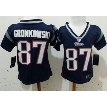 Toddler Nike Patriots #87 Rob Gronkowski Navy Blue Team Color Stitched NFL Elite Jersey